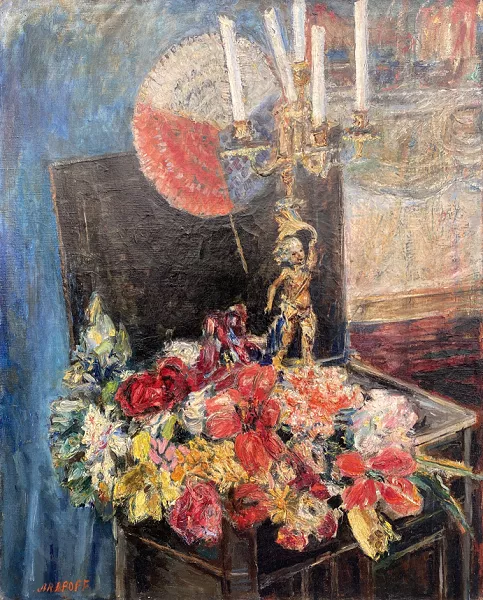 Bouquet de fleurs et à la bougie 