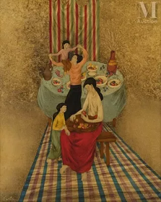 Félix VARLA (1903-1986) — Scène familiale
