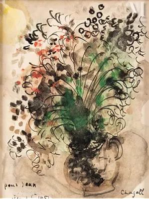 Marc CHAGALL (Vitebsk 1887 - Saint-Paul-de-Vence 1985) — Bouquet de fleurs
