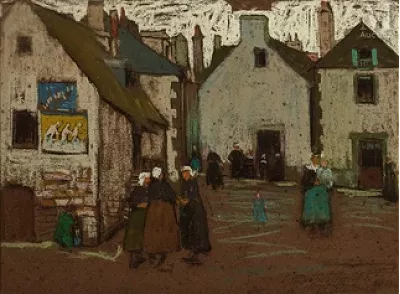 Mela MUTER (Varsovie 1876 - Paris 1967) — Place à Pont-Aven