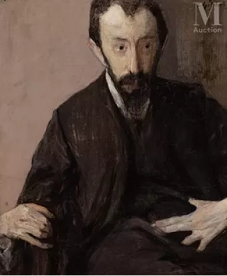 Leopold GOTTLIEB (Drohobytch 1879 - Paris 1934) — Portrait de Leon Hirszenberg