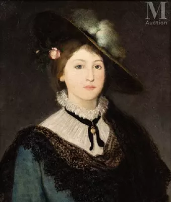 Maurycy GOTTLIEB (1856 Drohobytch - 1879 Cracovie) — Portrait de femme à la collerette