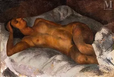 Maurice MENDJIZKY (Lodz 1890 - Saint-Paul-de-Vence 1951) — Kiki de Montparnasse nue