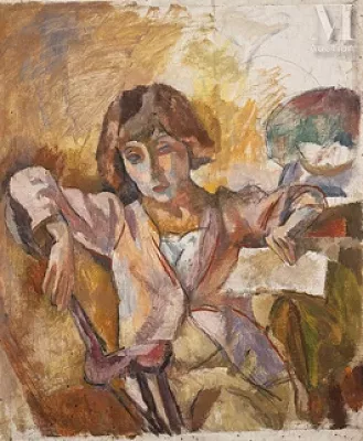 Jules PASCIN (Vidin 1885-Paris 1930) — Portrait d’Hermine David en rose / Personnages Cubains