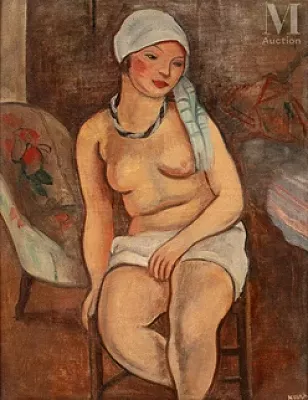 Georges KARS (Kraluppy 1882 - Genève 1945) — Jeune femme nue au turban