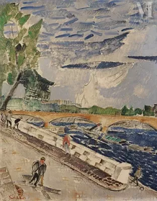 Alexis GRITCHENKO (Krolevets 1883 - Vence 1977) — Paris, les bords de Seine