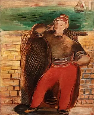 Zygmunt MENKES (Lvov 1896 - New-York 1986) — Autoportrait en marin