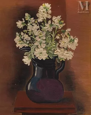 Moïse KISLING (Cracovie 1891 - Sanary sur Mer 1953) — Bouquet de giroflées