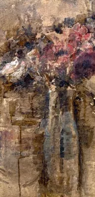 Olga BOZNANSKA (1870 Cracovie - 1940 Paris) — Fleurs (Pivoines)