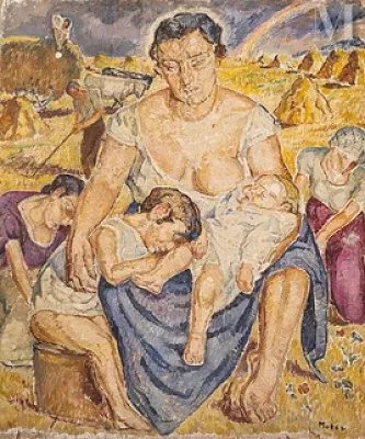 Mela MUTER (Varsovie 1876 - Paris 1967) — Maternité aux moissons