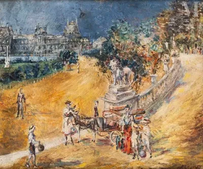 Alexis Paul ARAPOFF ( Saint-Pétersbourg 1905 - Ashburnham 1948) — Promenade au jardin du Luxembourg, Paris