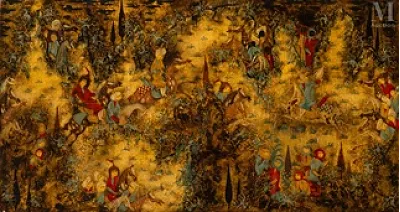 VARLAMICHIVILI Félix dit VARLA (Kutaisi 1903 - Paris 1986) — Scène de bataille