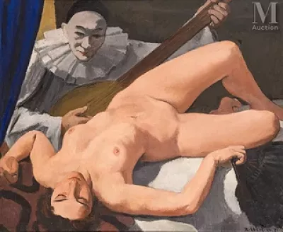 François EBERL (Prague 1887-Paris 1962) — Le pierrot