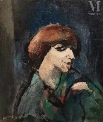 Moïse KISLING (Cracovie 1891 - Sanary sur Mer 1953) — Portrait de Renée Kisling