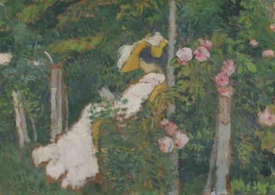 József Rippl-Rónai — Lecture près du rosier à la villa Róma