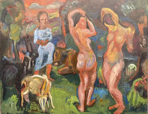 Les baigneuses et le troupeau 