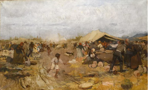 Scène de marché
