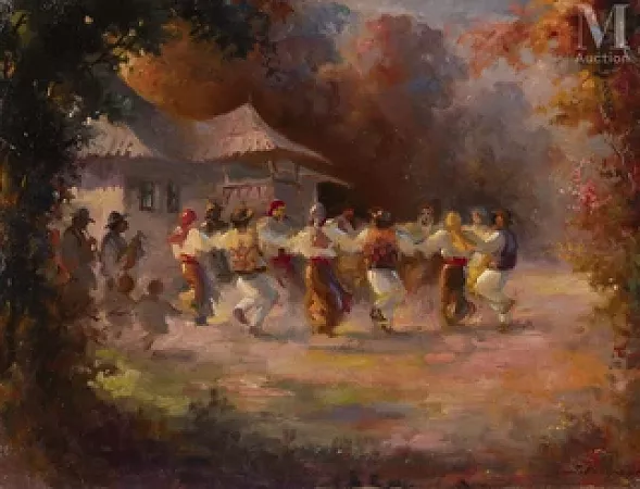 Danse traditionnelle dans un village roumain