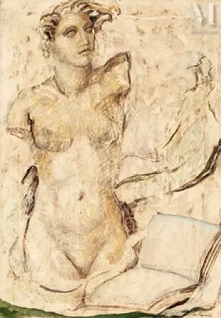 Composition au buste et au livre