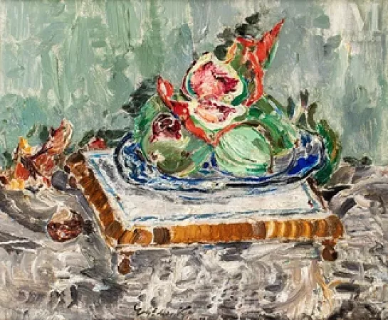 Figues dans une assiette bleue