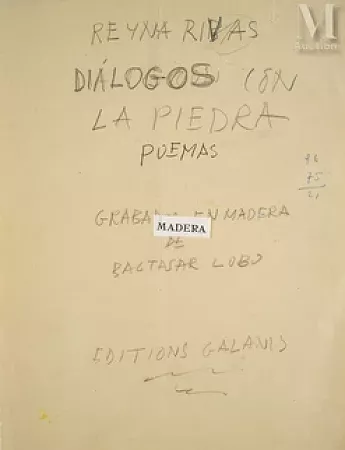 Maquette de l'ouvrage Dialogo con la Piedra réalisé avec la poétesse Reyna Rivas