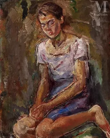 Jeune fille à genoux
