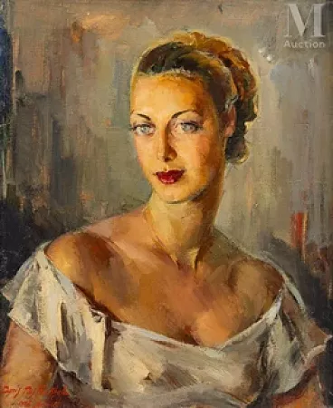 Portrait de femme aux yeux bleus