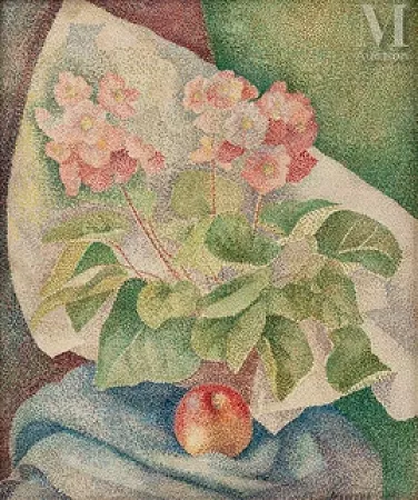 Bouquet de fleurs et pommes