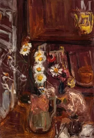 Marguerite sur fond bleu