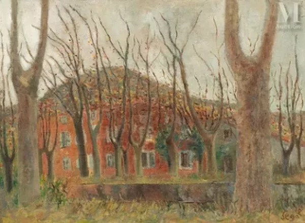 Les maisons rouges au bord de la rivière, Circa 1935