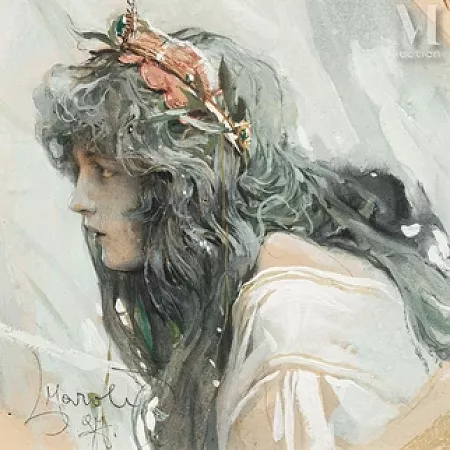 Portrait de jeune fille de profil