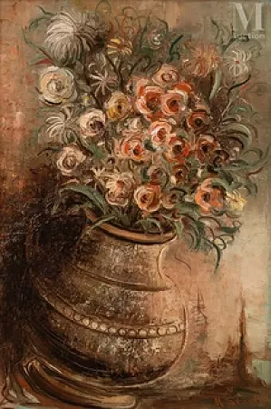 Bouquet dans un pot de terre