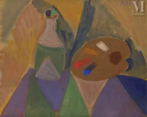 Nature morte à la palette et au carafon