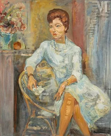Portrait de dame en bleu