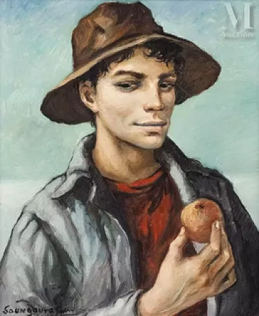 Jeune garçon et l'orange