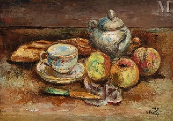 Nature morte aux pommes et à la tasse