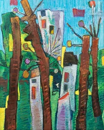 Paysage aux arbres