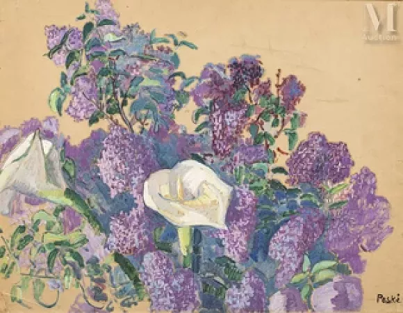 Bouquet de lilas et d'arums