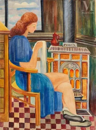 Jeune femme dans un intérieur