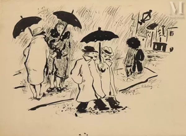 Les citadins sous la pluie