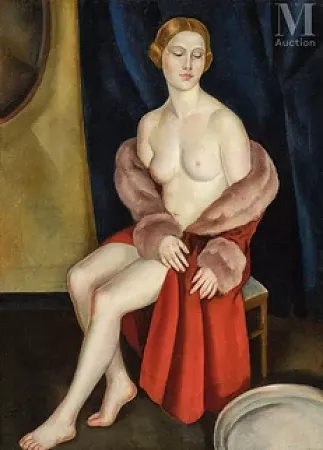 Nu au manteau de fourrure