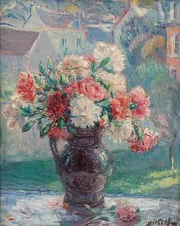 Bouquet et paysage
