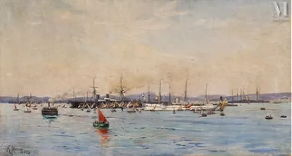 Arrivée de l'escadre impériale russe dans le port de Toulon, le 13 octobre 1893