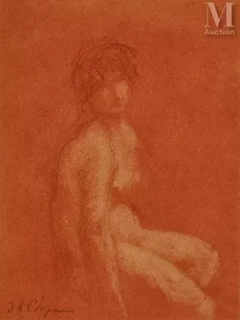"Nude seated"