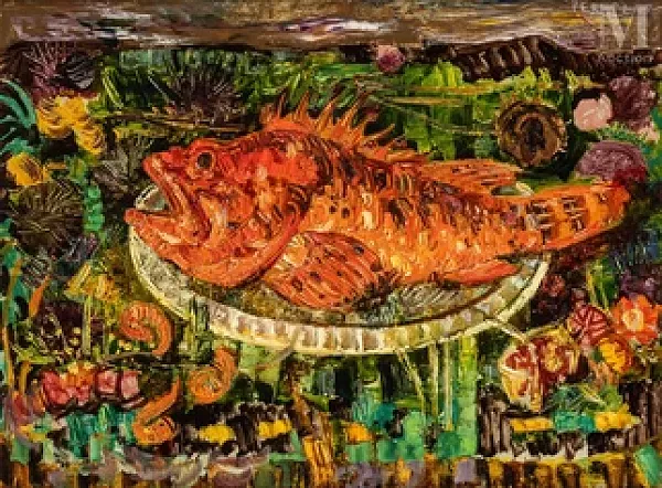 Composition à la rascasse et aux oursins