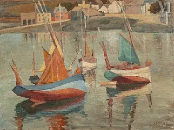 Bateaux dans un paysage breton
