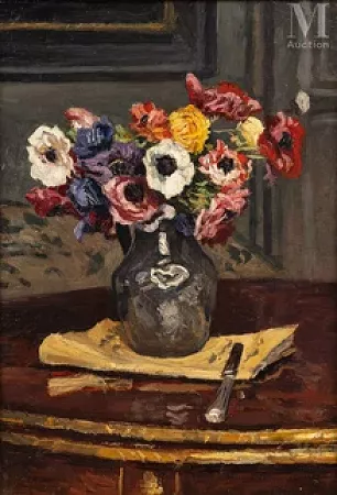 Bouquet d’anémones dans le salon