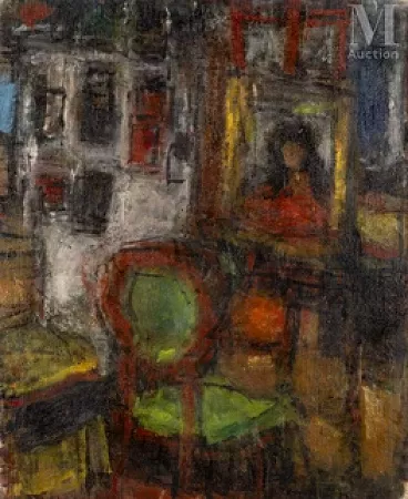 Tableaux dans l'atelier de l'artiste