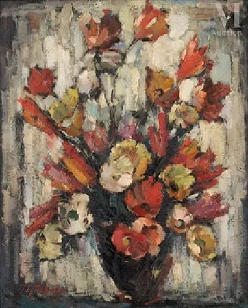 Composition aux fleurs jaunes et rouges