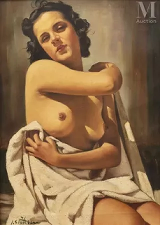 Femme nue au drapé